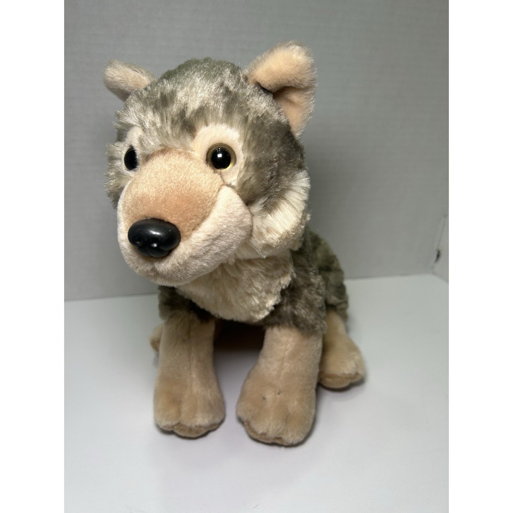 Wild Republic Timber Wolf Plush Stuffed Animal Gray Sitting